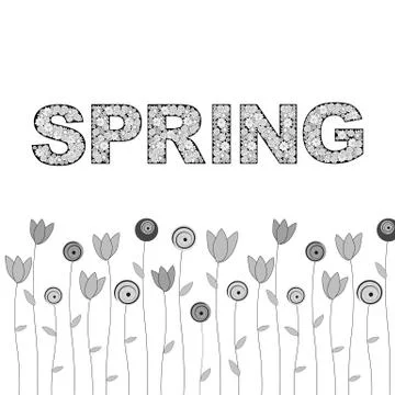 Hand drawn spring lettering Stock Illustration
