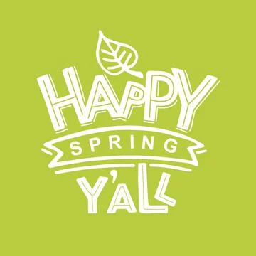 Hand drawn Spring lettering typography poster. Celebration text Happy Spring Y Stock Illustration