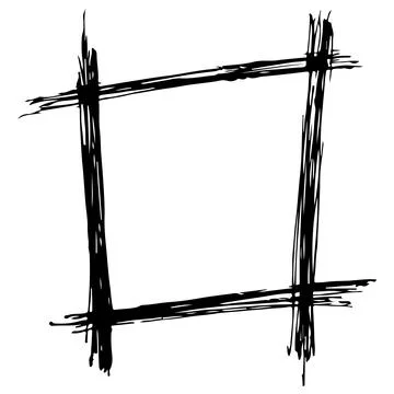 Hand Drawn Square Doodle Frame Isolated on White Background. Stock Illustration