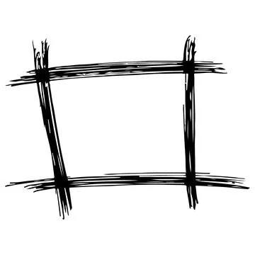 Hand Drawn Square Doodle Frame Isolated on White Background. Stock Illustration