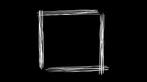 Hand drawn square frame, Boxes and Frames, wiggly square border Stock Footage 307183357