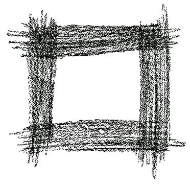 Hand drawn square frame, design element, copy space or background. Crayon Stock Illustration