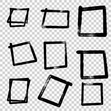 Hand-drawn Square Frames Collection Stock Illustration