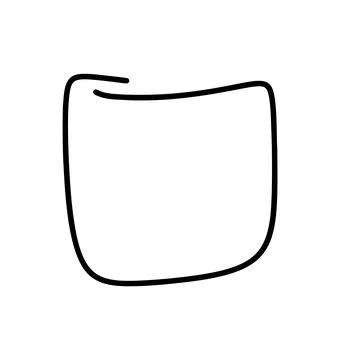 Hand drawn square line frame sketch. Vector circular scribble doodle for message Stock-Illustration