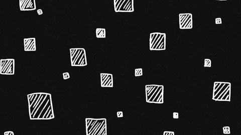Hand Drawn Square Pattern Glitch Overlay - Abstract Geometric Loop Background Stock Footage 332073068