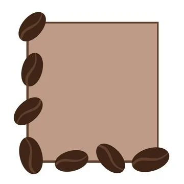 Hand drawn square rectangle coffee frame shape illustration with arabica african 스톡 일러스트