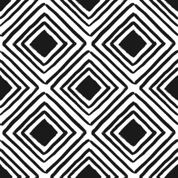 Hand Drawn Square Shapes Seamless Pattern Stock Illustration