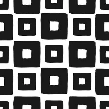 Hand Drawn Square Shapes Seamless Pattern Illustrazione stock