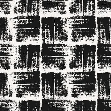 Hand Drawn Square Shapes Seamless Pattern Illustrazione stock
