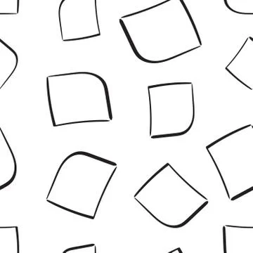 Hand drawn squares frame box seamless pattern background. Business flat vecto Stock Illustration