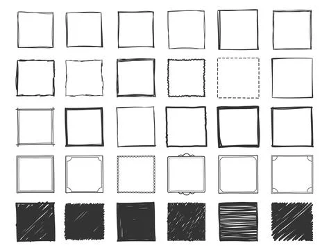 Hand Drawn Squares Stock Illustration