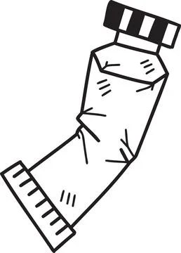Hand Drawn squeezed Paint tubes illustration Stock Illustration
