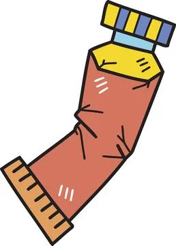 Hand Drawn squeezed Paint tubes illustration Stock Illustration