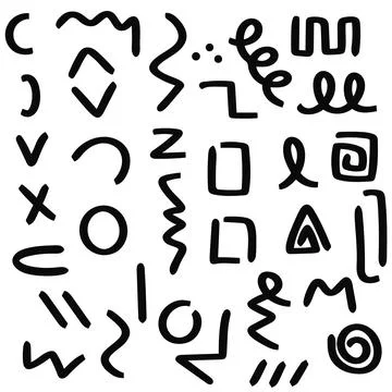 Hand drawn squiggle scribble set Illustrazione stock