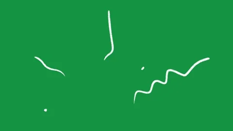 Hand Drawn Squiggly Shock Lines and Surprise Accent Animation on Green Screen Видео 335124601