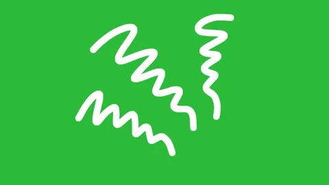 Hand Drawn Squiggly Shock Lines and Surprise Accent Animation on Green Screen 動画素材 339335486