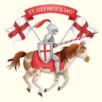 Hand drawn st. george's day illustration Stock Illustration