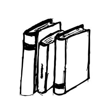 Hand Drawn Stack of Books Stock Illustration