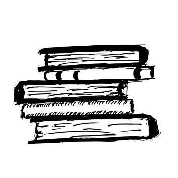 Hand Drawn Stack of Books Stock Illustration