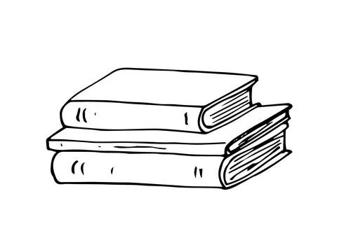 Hand drawn stack of books Stock Illustration