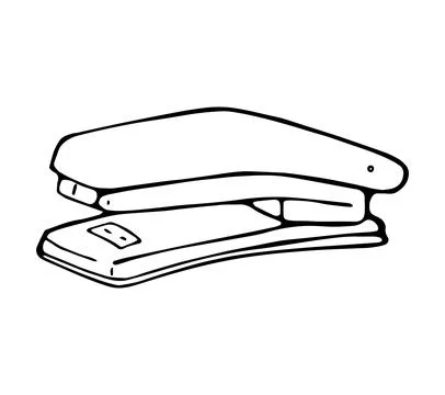 Hand Drawn Stapler Minimal Line Art Office Equipment Illustration Stock Illustration