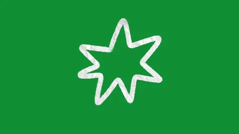 Hand Drawn Star Animation 2D Doodle on Green Screen Stock Footage 334579519