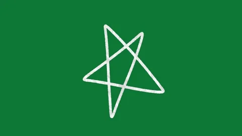 Hand Drawn Star Animation 2D Doodle on Green Screen Stock Footage 334579530