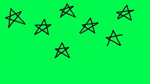 Hand drawn star animation appearing gradually with green screen chroma key .. Stock Footage 326165463