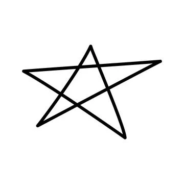 Hand drawn star. Astronomical or celestial objects. Stock Illustration