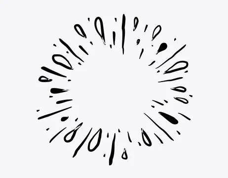 Hand drawn star burst explosion. Illustrated Design Element. Stock Illustration