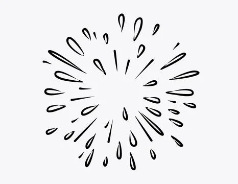 Hand drawn star burst explosion. Illustrazione stock