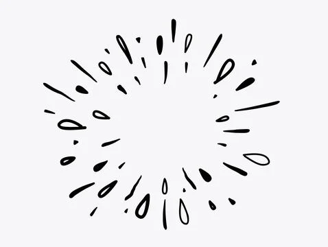 Hand drawn star burst explosion. Stock Illustration