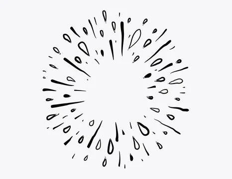 Hand drawn star burst explosion. Stock Illustration