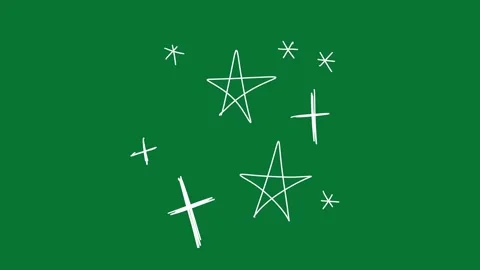 Hand Drawn Star Doodle Animation Green Screen Stock Footage 323468111