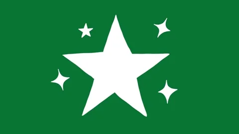 Hand Drawn Star Doodle Animation Green Screen Stock Footage 323468141