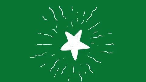 Hand Drawn Star Doodle Animation Green Screen Stock Footage 323468170