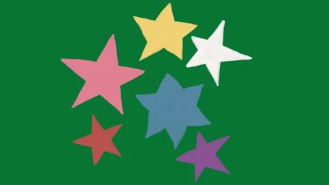 Hand Drawn Star Doodle Animation Green Screen Stock Footage 323468184