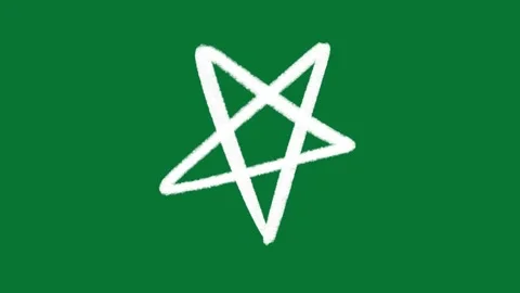 Hand Drawn Star Doodle Animation Green Screen Stock Footage 323468192