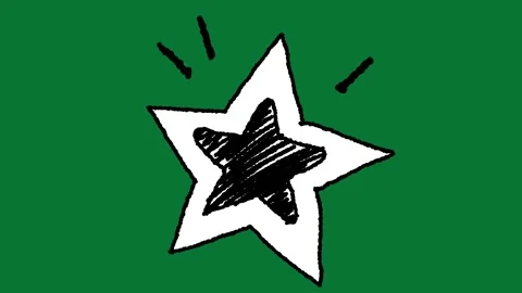 Hand Drawn Star Doodle Animation Green Screen Stock-Footage 323469330