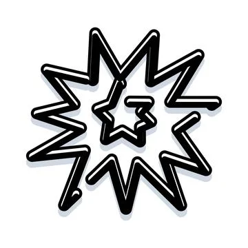 Hand drawn star explosion splash graphic design Stock Illustration