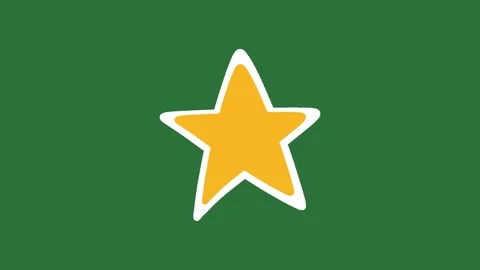 Hand Drawn Star Icon Animation on Green Screen | 2D Hand Drawn Cute Star Motion  Stock Footage 328989507