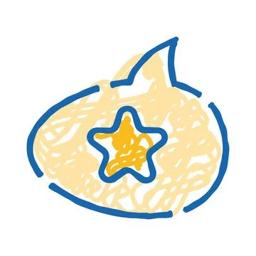 Hand drawn star inside a speech bubble Stock Illustration
