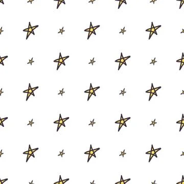 Hand drawn star seamless pattern for wallpaper design, print, wrapping paper Stock Illustration