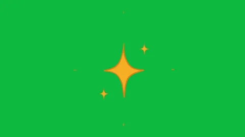 Hand Drawn Star Sparkle Flash 2D Green Screen Animated Light Overlay Stock Footage 342398439
