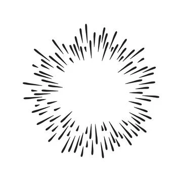 Hand drawn starburst doodle explosion vector illustration isolated on white Stock Illustration
