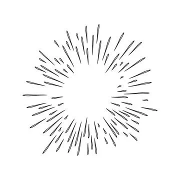 Hand drawn starburst doodle explosion vector illustration isolated on white Stock Illustration