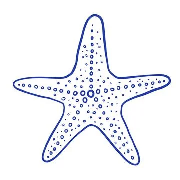 Hand drawn starfish vector illustration. Underwater sealife in doodle style 库存插图