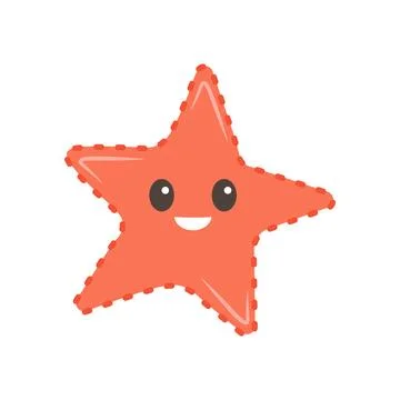 Hand drawn Starfish on white background. Sea animal. Ocean vibes. Element of sea Illustrazione stock