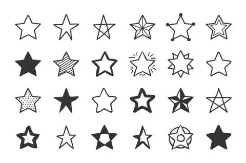 Hand Drawn Stars Stock Illustration
