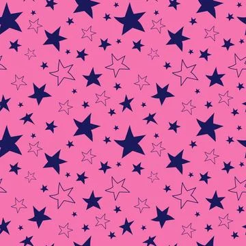 Hand drawn stars pattern Stock Illustration
